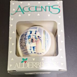 White Ceramic Ornament With Beautiful Hanger In Box Made In Canada